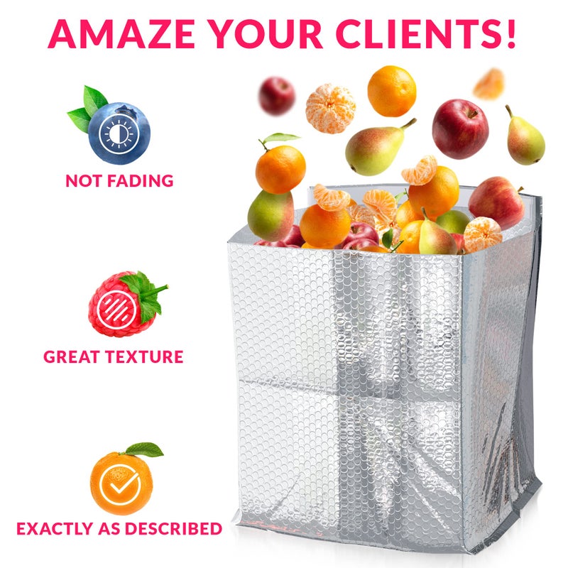 ABC PACK & SUPPLY Insulated Food Storage Container - 8 x 8 x 8 inches, 10 Pack Silver, Metallic Style, Leakproof for Frozen Fish, Meat - Image 5